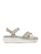 Damen Flache Sandalen Beige