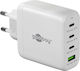 Goobay Φορτιστής Χωρίς Καλώδιο GaN με Θύρα USB-A και 3 Θύρες USB-C 68W Power Delivery Λευκός (64822)