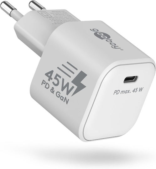 Goobay Φορτιστής Χωρίς Καλώδιο GaN με Θύρα USB-C 45W Power Delivery Λευκός (65332)