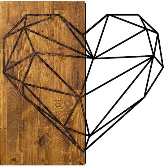 Pakketo 3D Gemischte Kunst Helie Schwarz aus Holz 58x3x58cm