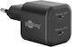 Goobay Φορτιστής Χωρίς Καλώδιο GaN με 2 Θύρες USB-C 35W Power Delivery Μαύρος (75333)
