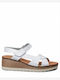 Women's Leather Platform Shoes White