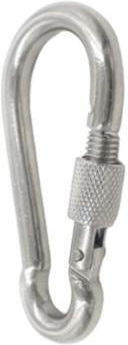 Carabinier cu închidere sigură, placat cu zinc, 80mm Mega