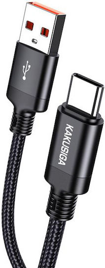 Kakusiga Geflochten USB 2.0 Kabel USB-C männlich - USB-A 15W Schwarz 1m (KSC-970-C-BK)