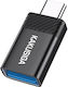 Kakusiga Конвертор USB-C мъжки към USB-C женски Черен 1бр KSC-1406