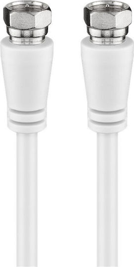 Goobay Cablu Antenă Coaxial de sex masculin - Coaxial de sex feminin Alb 5m (58818)