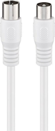 Goobay Καλώδιο Κεραίας Coax male - Coax female Λευκό 1.5m (66613) 1τμχ