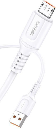 Kakusiga Regular USB 2.0 to micro USB Cable Λευκό 1m KSC-805-M-WH 1τμχ