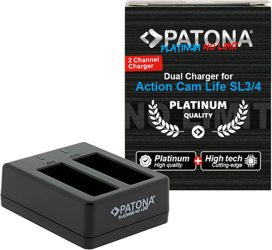 Patona Platinum Dual Charger for Action Camera Life Sl3 Sl4