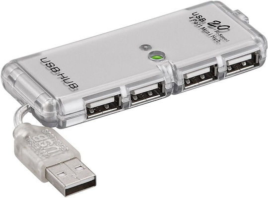 Goobay Hub 4 Θυρών USB 2.0 με σύνδεση USB-A Γκρι
