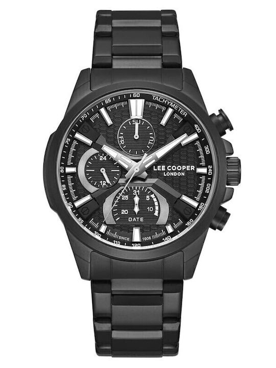 Lee Cooper Men's Watch Chronograph Battery with Black Metal