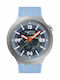 Swatch Big Bold Men's Watch Battery with Blue Rubber Strap