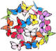 Set 36 Fluturi Decorativi de Grădină Relaxdays Multicolor PVC Metal 6.5 X 1-12 X 7 Cm