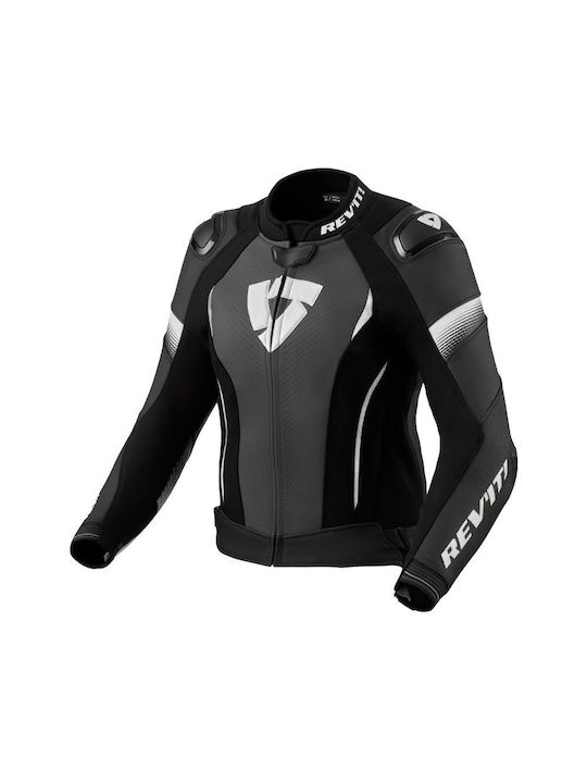 Rev'IT Xena 4 Pro Sommer Damen Motorradjacke Leder Black-White