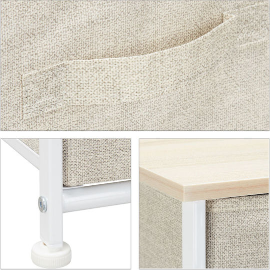Cabinet de Birou din MDF & Metal Beige 105x45x30cm Cabinet de Birou din MDF & Metal Beige 105x45x30cm