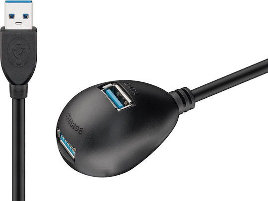 Goobay USB 3.0 Cablu USB-A - USB-A female Negru 1.5m 95918