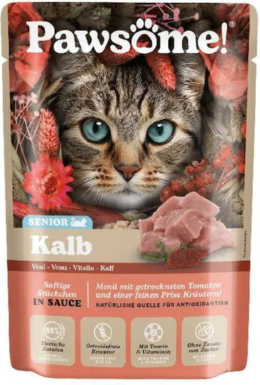 Pawsome Υγρή Τροφή για Ηλικιωμένες Γάτες με Κρέας 85gr