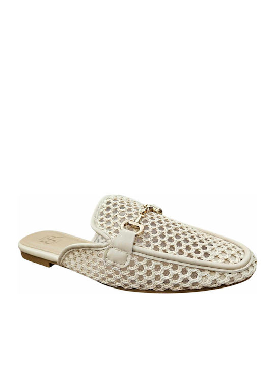 Mules mit Absatz in Beige Farbe