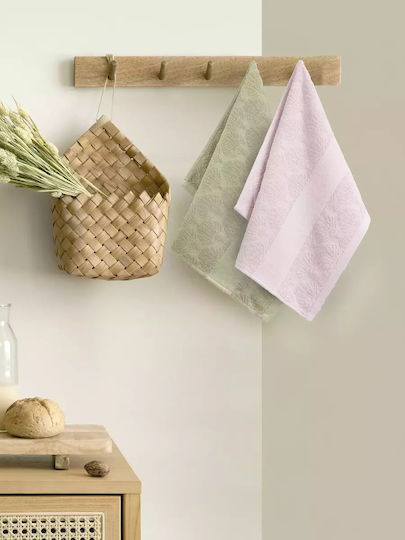 Nima Messy Towel from 100% Cotton in Pink Color 40x60cm