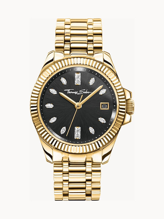 Thomas Sabo Γυναικείο Ρολόι 33mm Μπαταρίας με Χρυσό Μεταλλικό Μπρασελέ