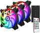 Aqirys Ventilator Pentru Carcasă Libra 120mm Cu Iluminare RGB Și Conexiune 6 Pini 3 Bucăți