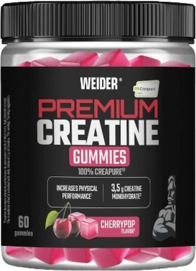 Weider Premium Creatine Μονοϋδρική Κρεατίνη Creapure Cherry Pop 60 ζελεδάκια