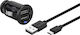 Goobay Car Charger 12W 2.4A with Ports: 2xUSB with Cable Micro-USB Black Color
