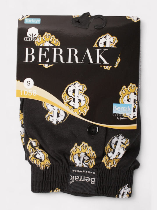 Berrak Ανδρικό Μποξεράκι Flames Dollar Μαύρο