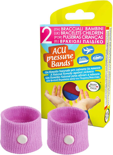 Brand Italia Acu Pressure Bands Bracelets Children's Wristbands Against Nausea in Purple Colour Purple for Nausea 2 Pieces