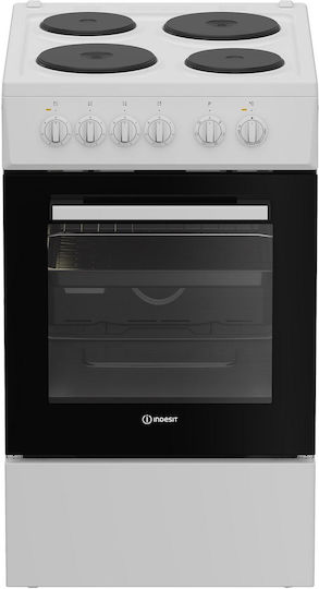Indesit Aragaz 55lt cu Plite Emailate L50cm. White