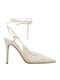 Synthetic Leather Ecru High Heels