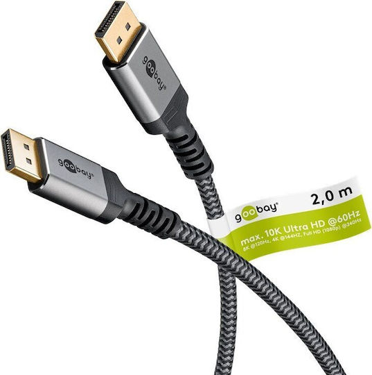 Goobay Kabel DisplayPort-Stecker - DisplayPort-Stecker 2m Gray (75685)