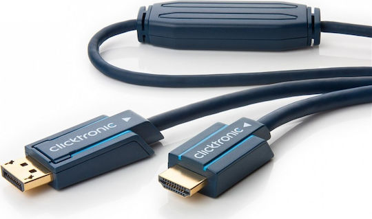Clicktronic Cable DisplayPort male - HDMI male 2m Μπλε