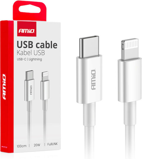 AMiO USB-C to Lightning Cable 20W White 1m (03898)