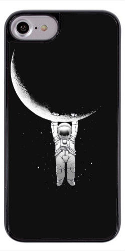 Лъскав черен калъф Apple iPhone 7 с люлееща се на луната декорация