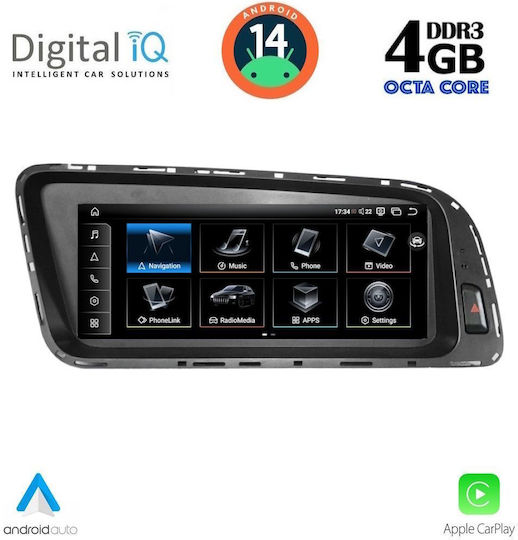Digital IQ Ηχοσύστημα Αυτοκινήτου για Audi Q5 2008-2018 (Bluetooth/USB/WiFi/GPS/Apple-Carplay/Android-Auto) με Οθόνη Αφής 8.8"