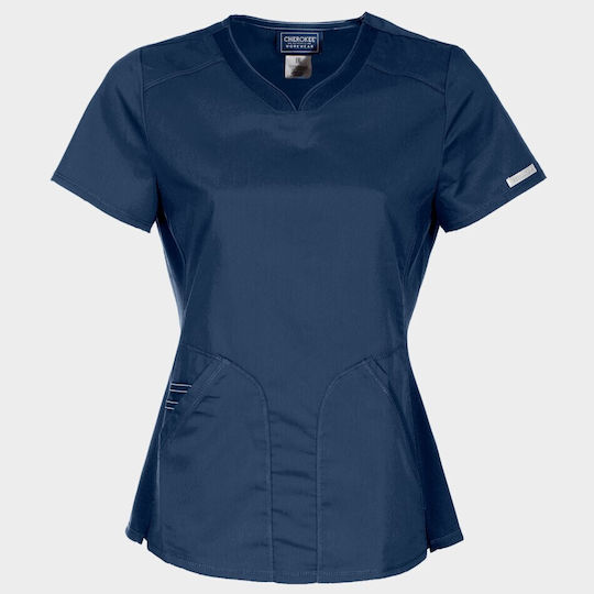 Cherokee WWE601 Women's Navy Blue Medical Blouse