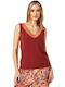 Women's Blouse Sleeveless Chocolate