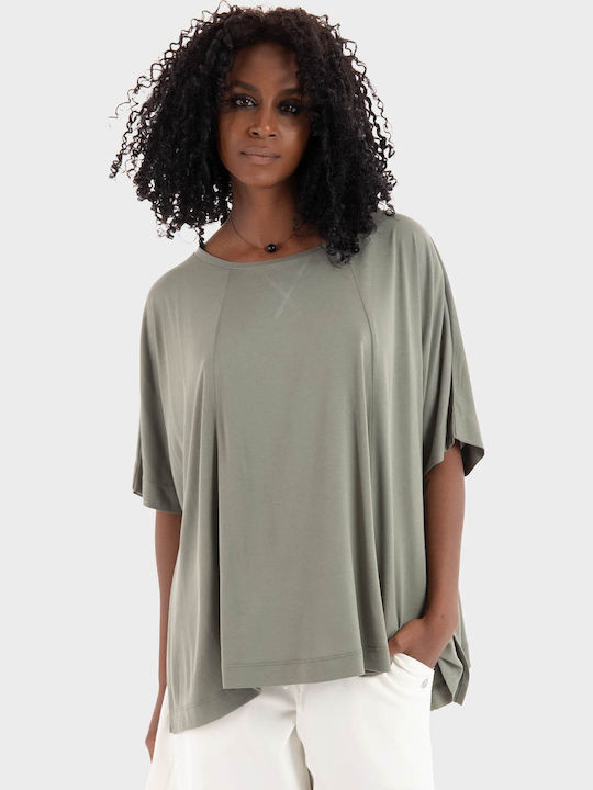 Γυναικείο Oversized T-shirt Dark Olive Green