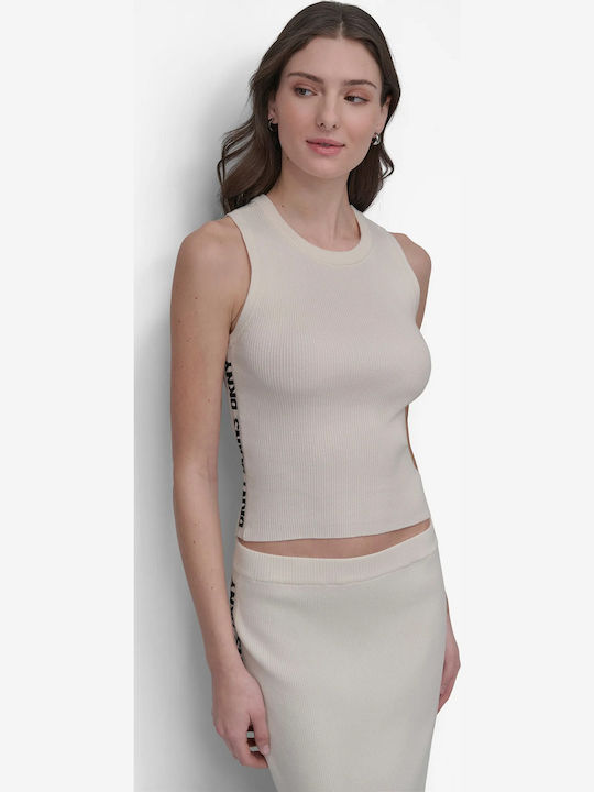 DKNY Women's Blouse Ivory/black