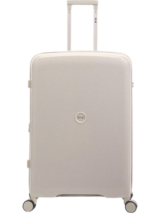 RCM Medium Hard Beige Suitcase With 4 Wheels Height 66cm