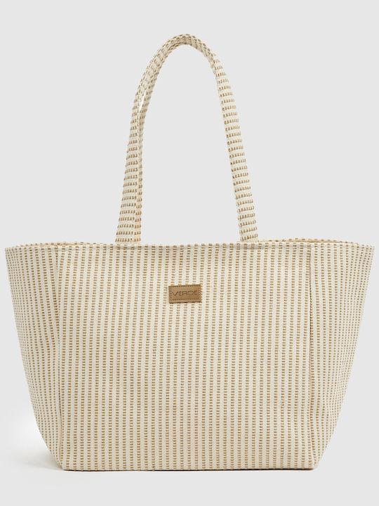 Verde Verde Stoff Strandtasche Beige