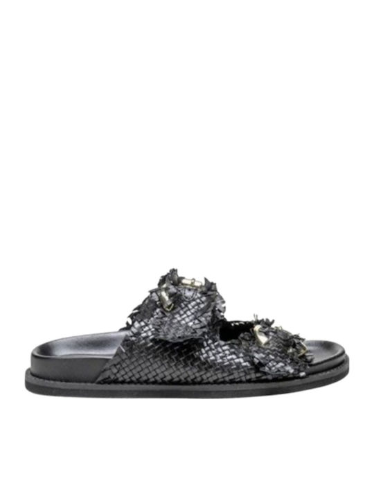 Women's Flat Sandals in Black Color