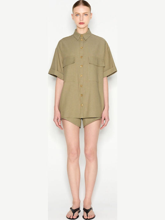 Μακρυμάνικο Γυναικείο Πουκάμισο Desert Khaki