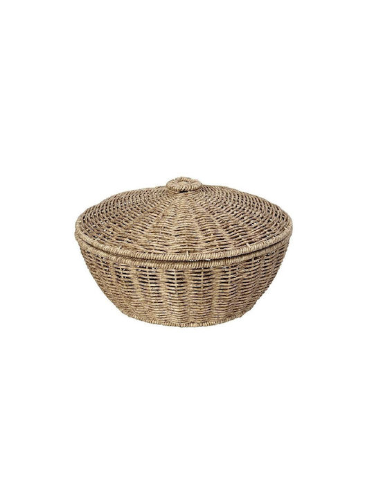 Espiel Декоративна кошница Слама с капак Beige 23x23x15бр