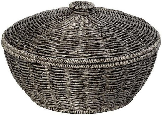 Espiel Decorative Basket Wicker with Lid Gray 23x23x15cm