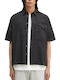 Short-sleeved Cotton Shirt Black