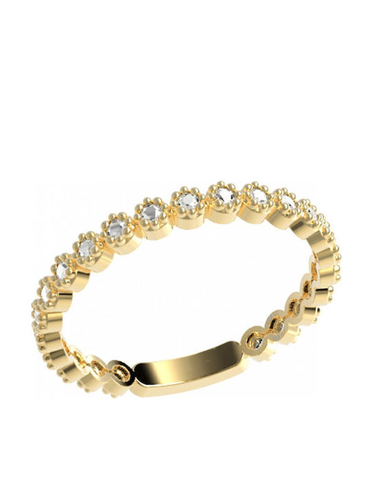 Mertzios.gr Damen Ring Ehering mit Zirkonia aus Gold