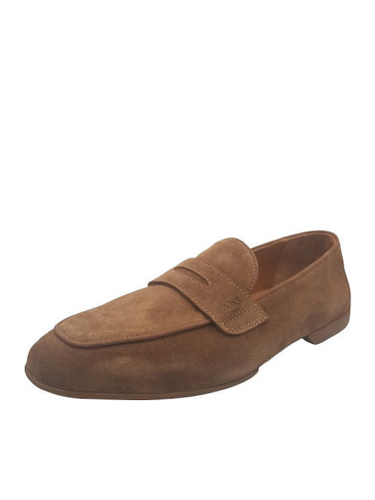 Boss Shoes Suede Ανδρικά Loafers σε Μπεζ Χρώμα