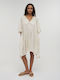 Ble Resort Collection Damen Mini Kaftan Strand White, Multicolor